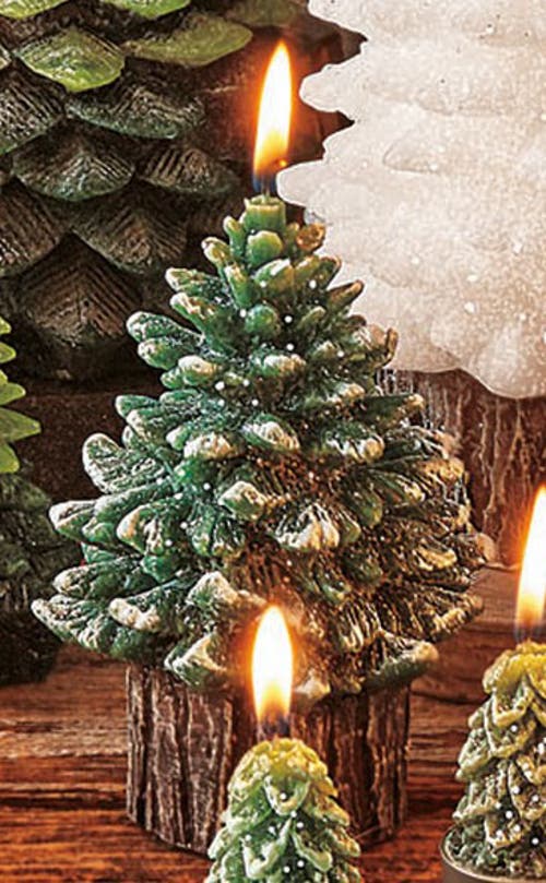 Tag Spruce Large Rustic Hunter Green Pillar Candle Christmas Decor In Green