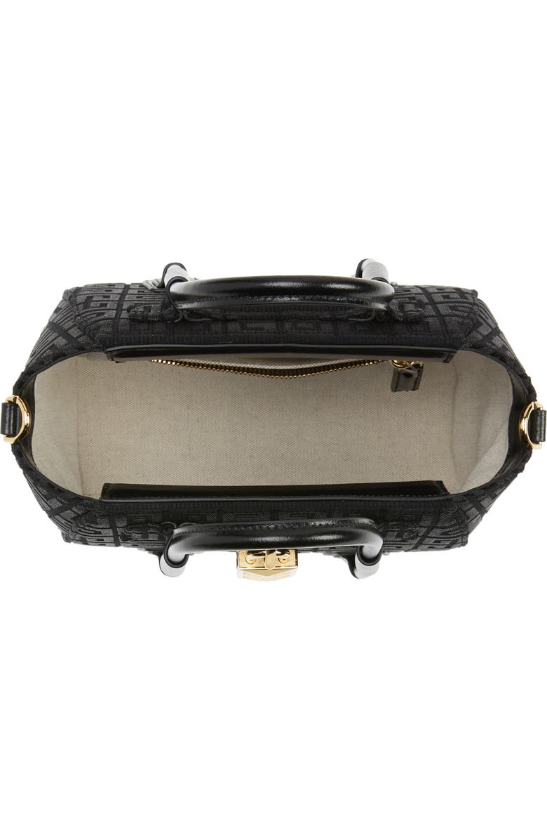 Givenchy Mini Antigona Lock Embroidered Canvas Satchel, Alternate, color,