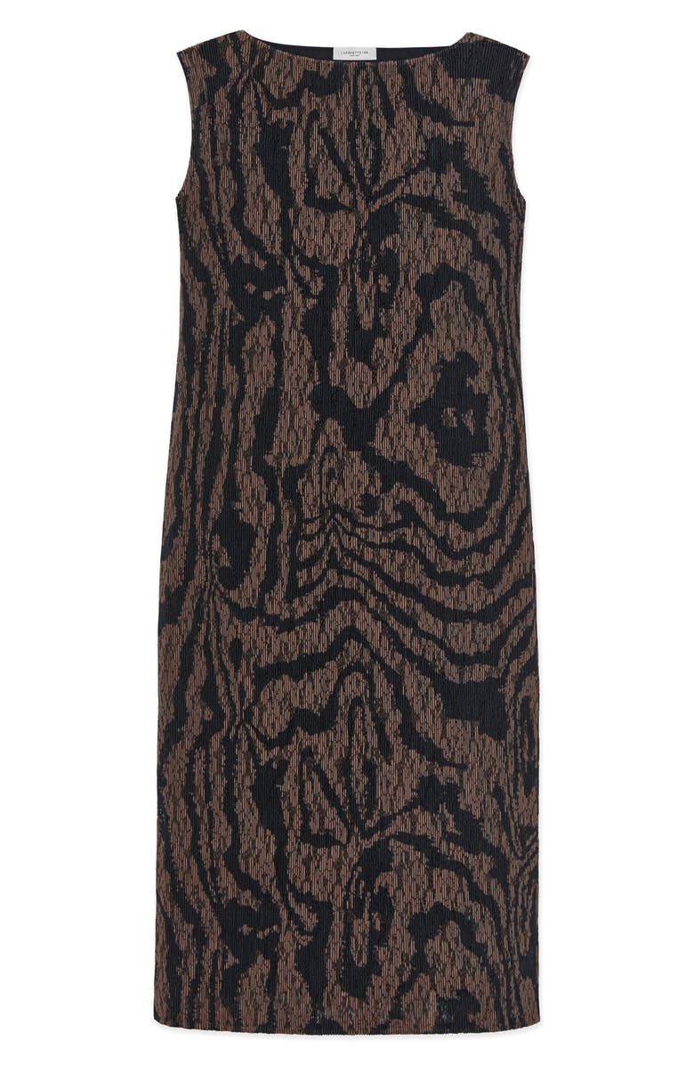 Lafayette 148 New York Wood Grooves Pleated Lace Midi Dress, Alternate, color, 