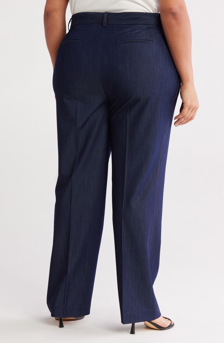 Tahari ASL Denim Trousers, Alternate, color, Denim