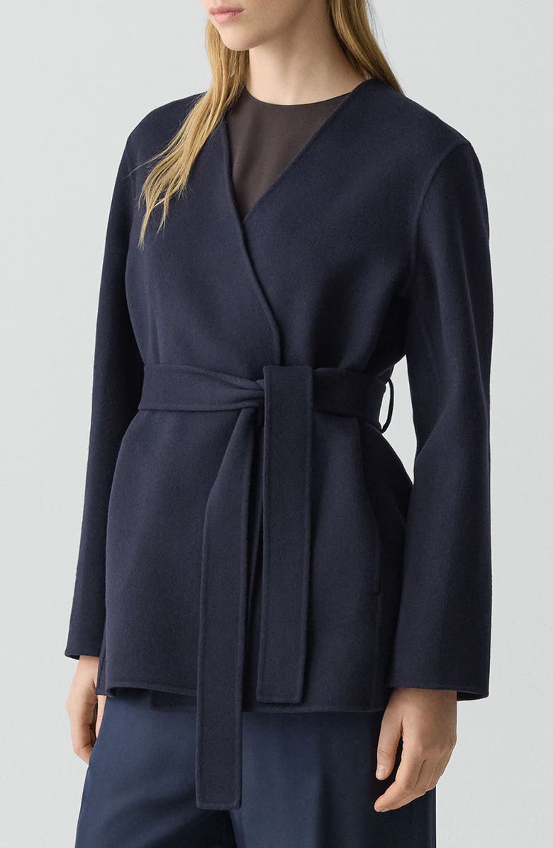Theory Wool & Cashmere Wrap Jacket, Alternate, color, New Navy
