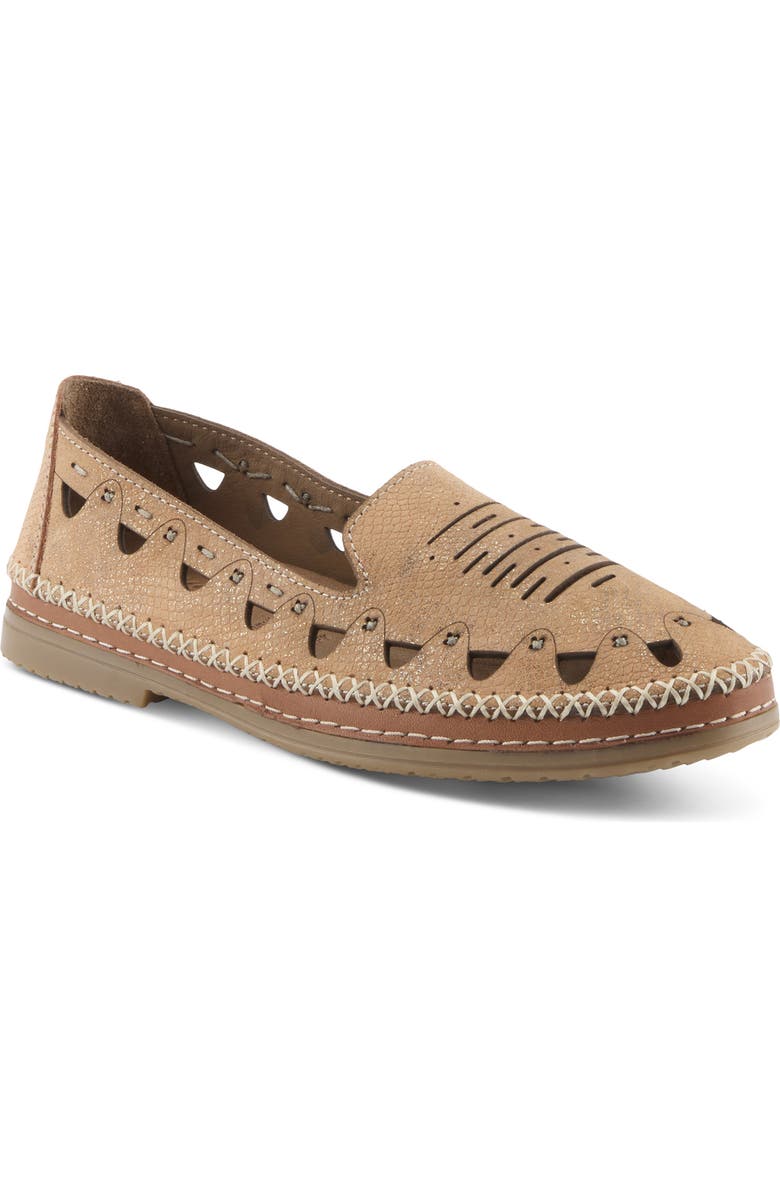 Spring Step Anoura Flat Loafer, Main, color, Peach Croco