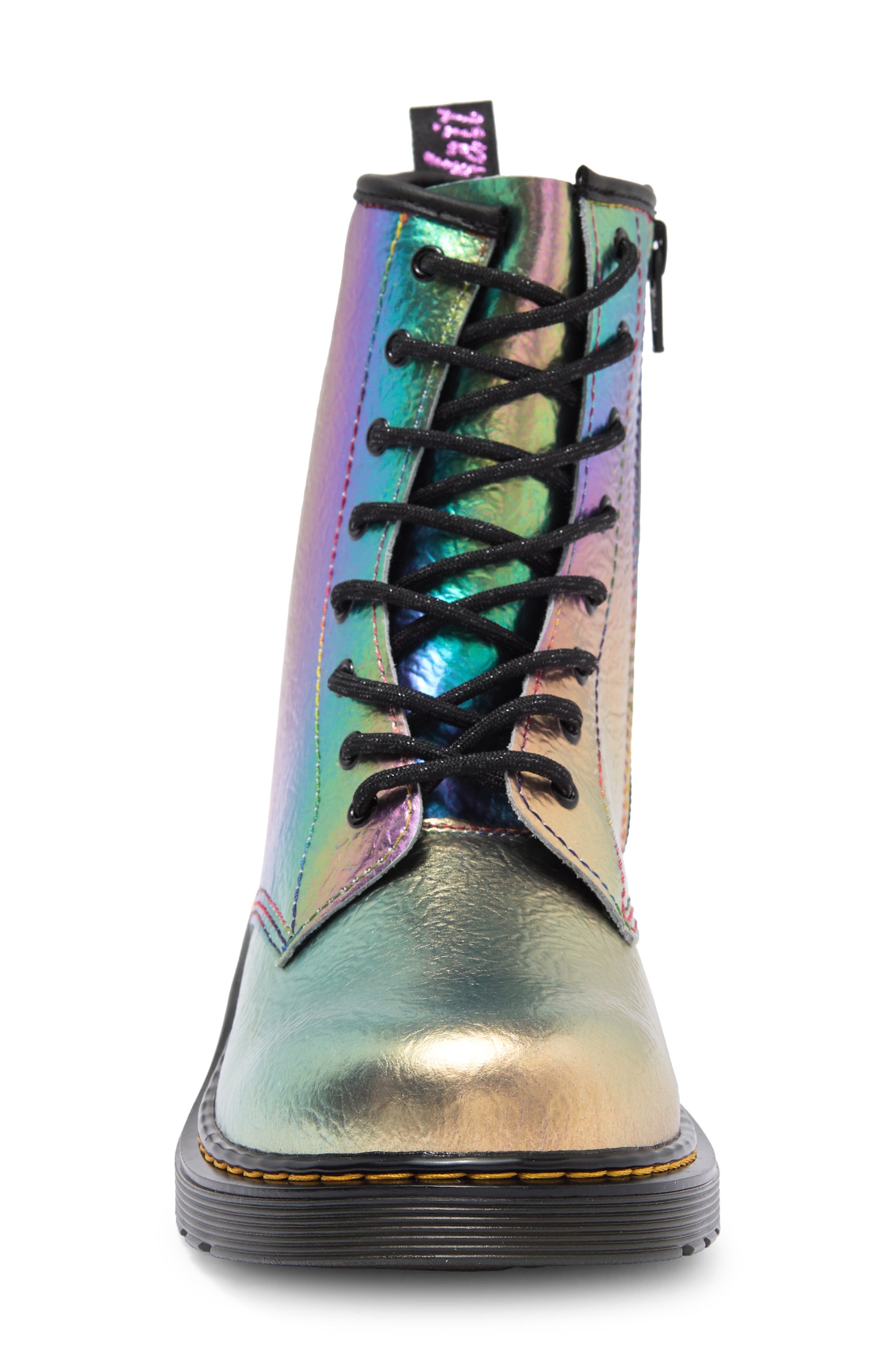 Dr. Martens Kids' 1460 Boot, Alternate, color, Multi Rainbow Crinkle