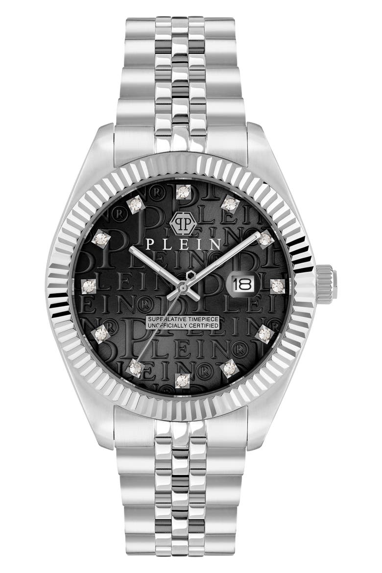Date Superlative Crystal Bracelet Watch, 41mm, Main, color, STAINLESS STEEL