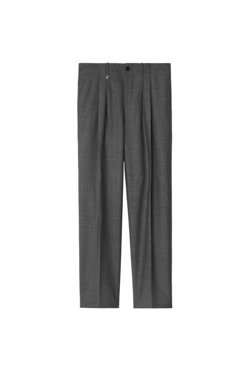 Burberry Wool Tailored Trousers In Gray