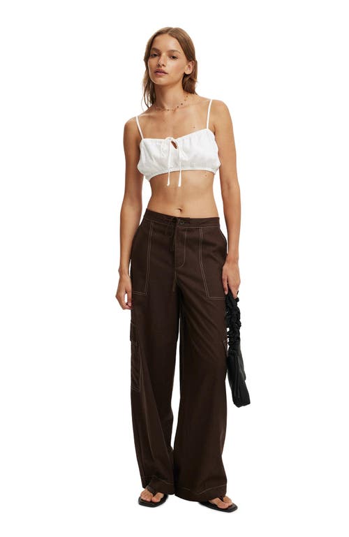 Cotton On Haven Utility Pant In Dark Oak