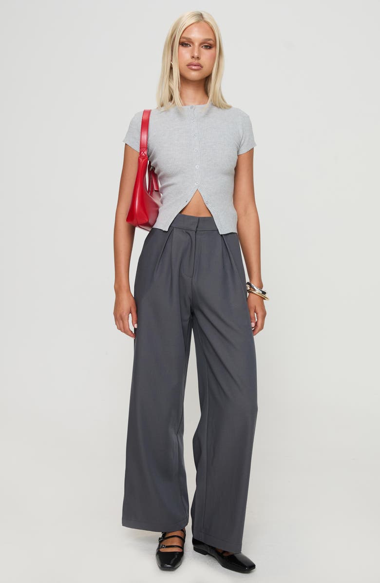 Princess Polly Suzu Short Sleeve Cardigan, Alternate, color, Grey