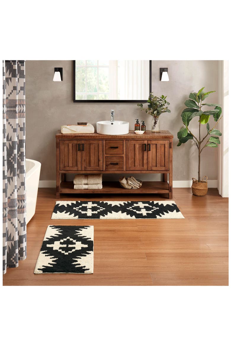 Spider Rock Bath Rug, Alternate, color, BLACK/WHITE