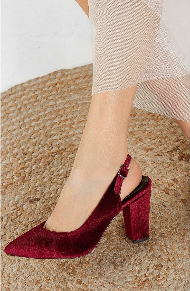 Forever & Always Shoes Emma Slingback Heels, Alternate, color, Burgundy