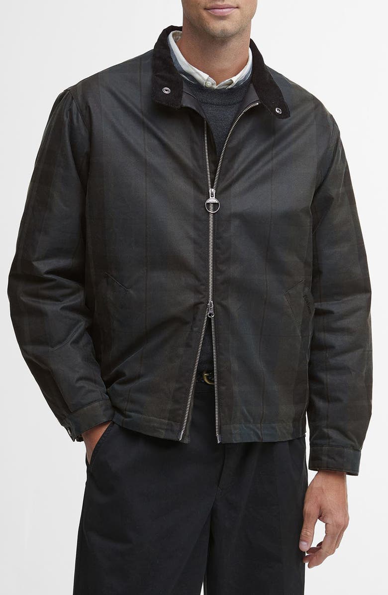 Barbour Check Harrington Waxed Cotton Jacket, Main, color, 