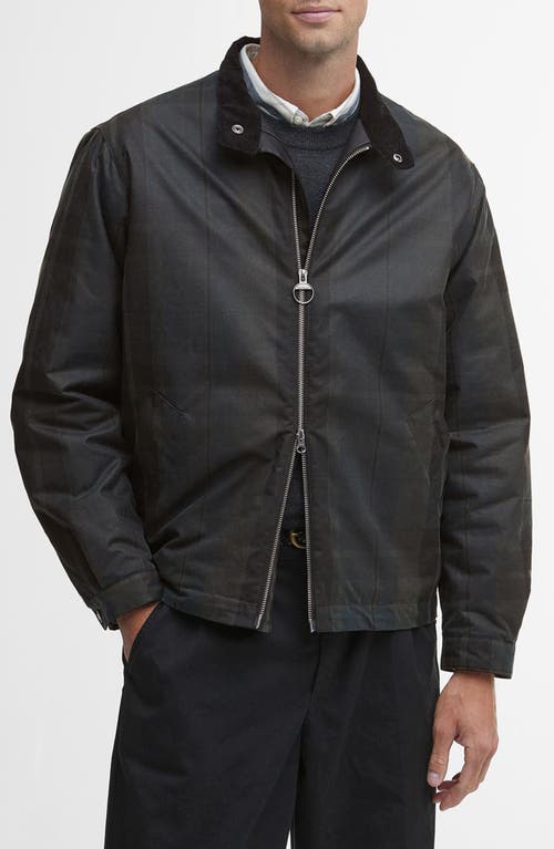 BARBOUR BARBOUR CHECK HARRINGTON WAXED COTTON JACKET