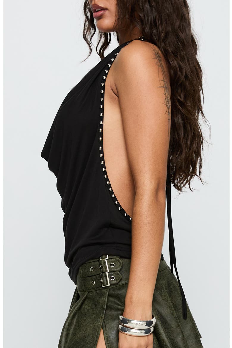Khoda Stud Halter Top, Alternate, color, BLACK