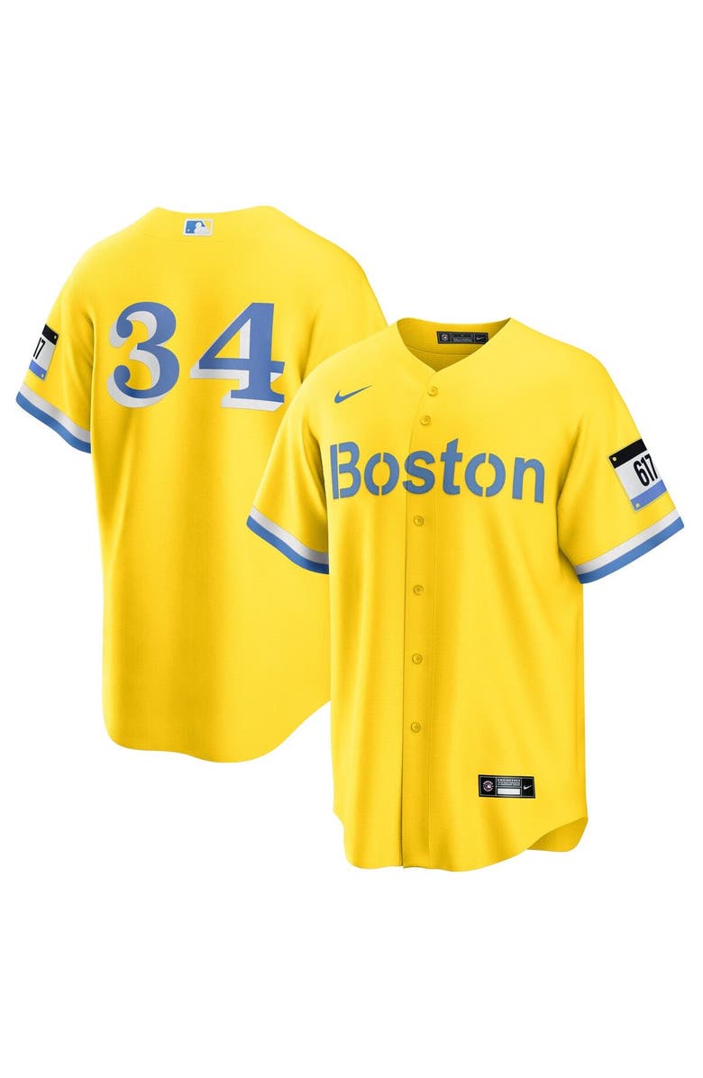 Nike Men's Nike David Ortiz Gold Boston Red Sox Retired Player City Connect Replica Jersey, Alternate, color, Gold