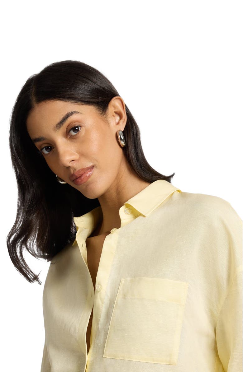 Onia Air Linen Boyfriend Long Sleeve Shirt, Alternate, color, 