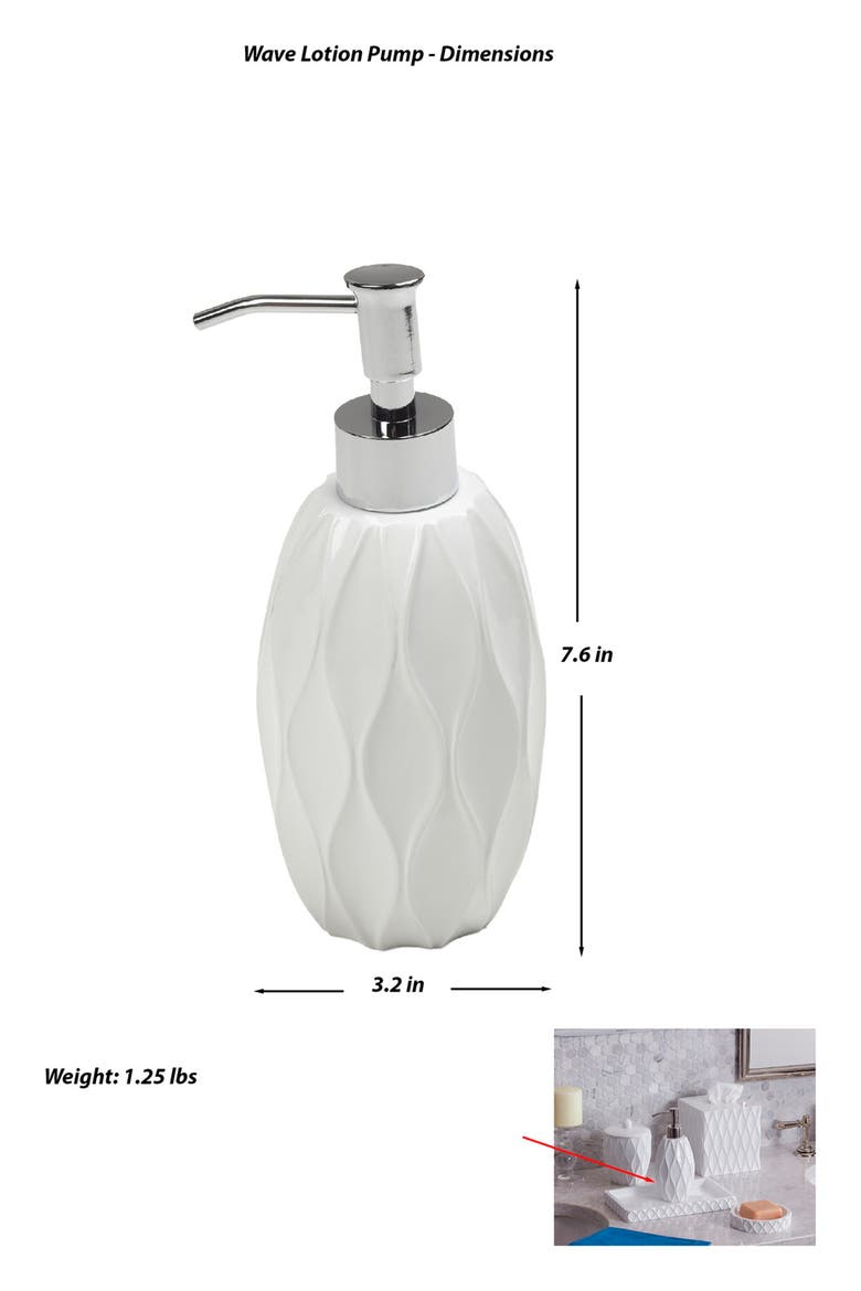 Wave Lotion Pump, Alternate, color, WHITE RESIN