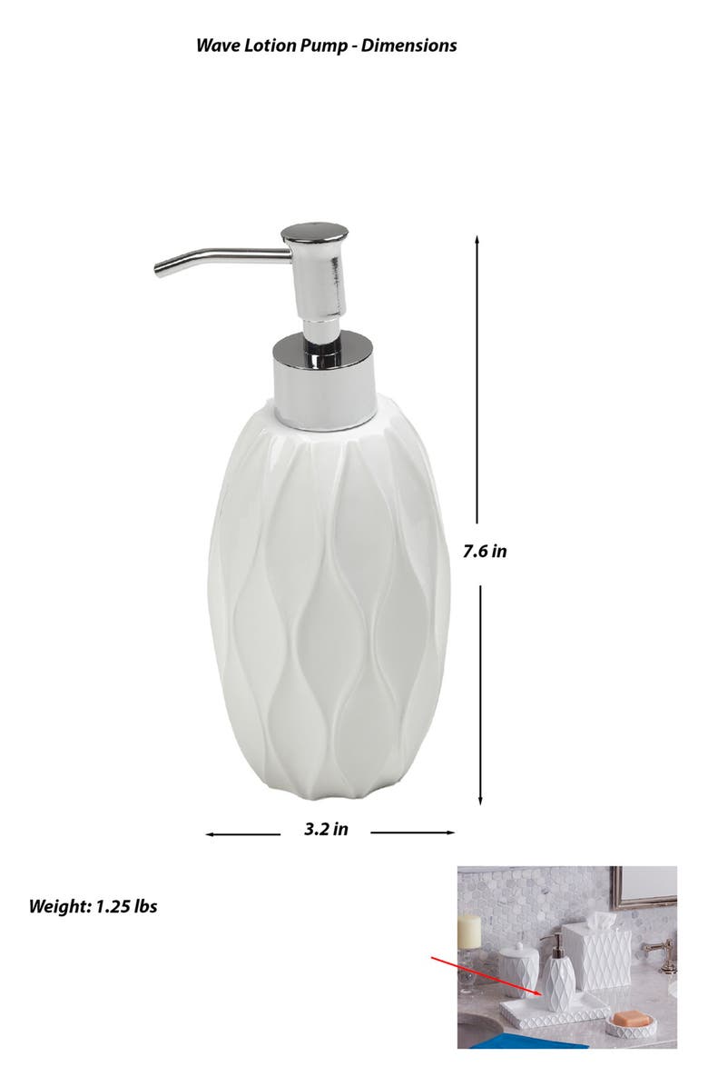ROSELLI TRADING COMPANY Wave Lotion Pump, Alternate, color, White Resin