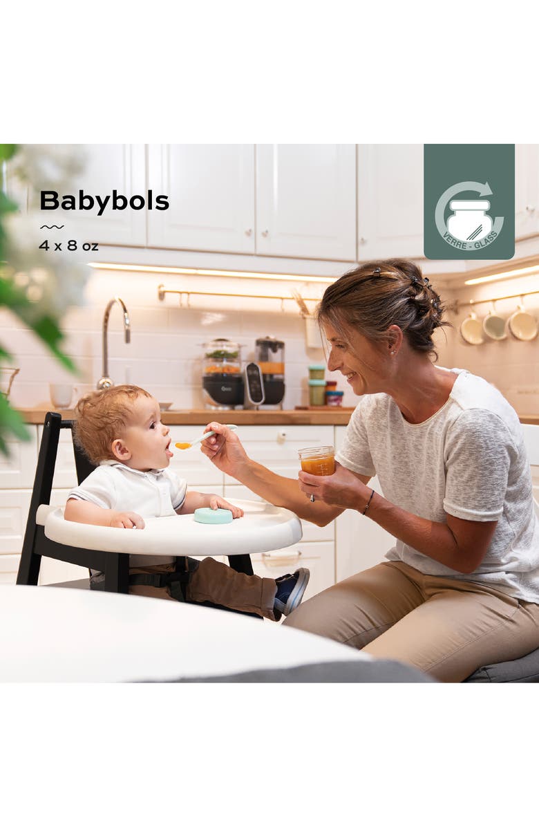 Babymoov Babybols 4 8-Ounce Glass Jar Baby Food Storage Container Set, Alternate, color, 