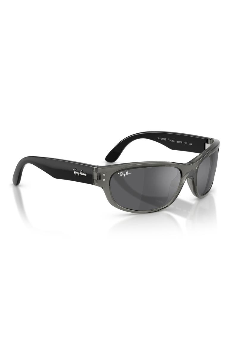 Kids' 55mm Square Sunglasses, Alternate, color, TRANSPARENT GREY / GREY SILVER