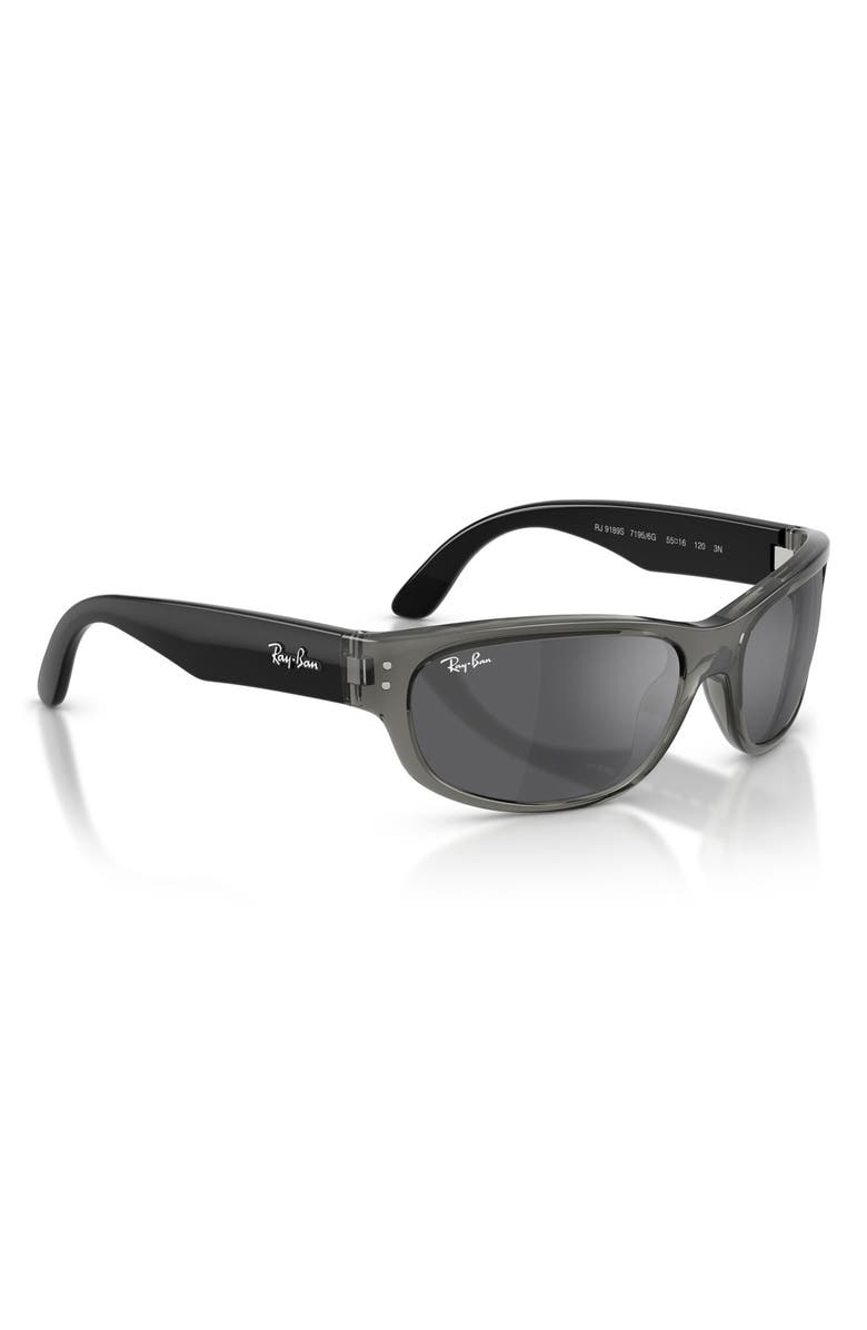 Ray-Ban Kids' 55mm Square Sunglasses, Alternate, color, Transparent Grey / Grey Silver