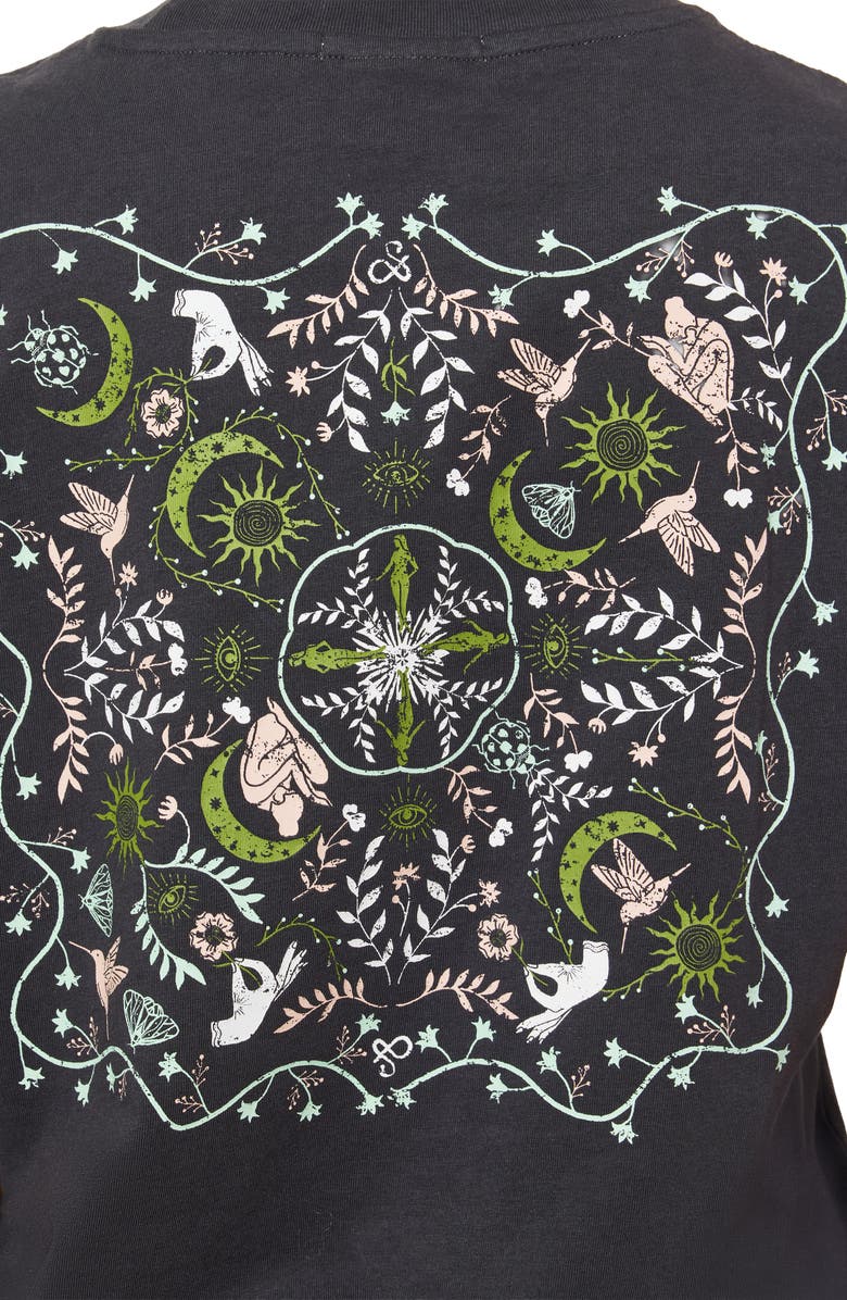 Scotch & Soda Dyed Boxy Crop Graphic T-Shirt, Alternate, color, Black Sand Pigment