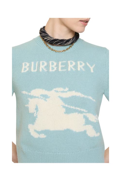 Burberry Ekd Wool Cashmere Top In Blue