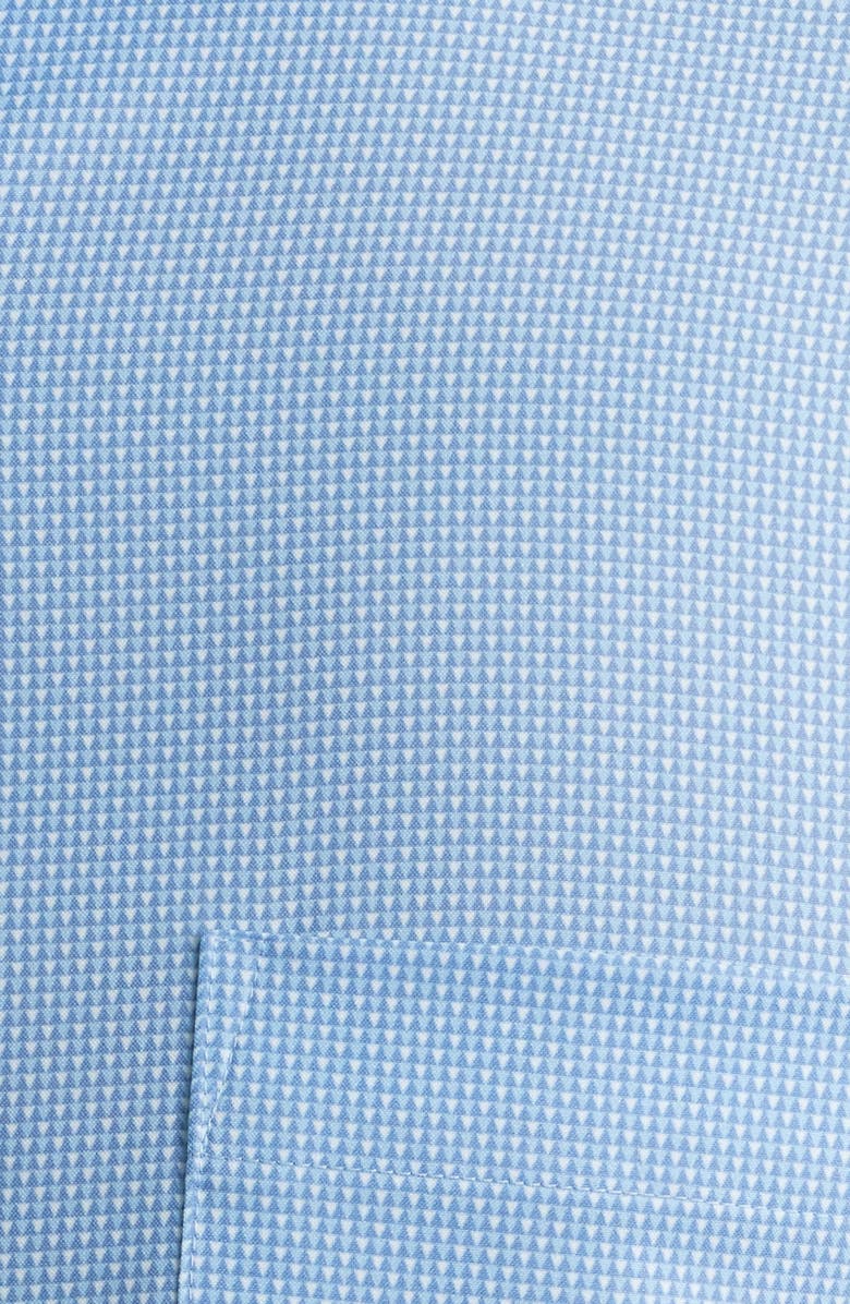 Peter Millar Triad Geometric Print Performance Poplin Button-Up Shirt, Alternate, color, Cottage Blue