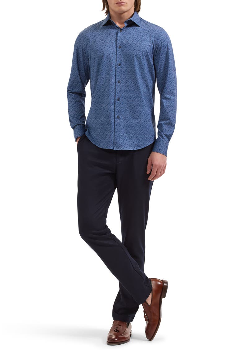 James OoohCotton Long Sleeve Button Up Shirt, Alternate, color, NAVY