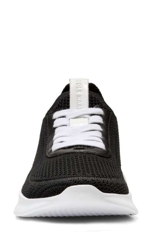 Cole Haan Grand Crosscourt Stitchlite Runox Sneaker In Black Knit/white