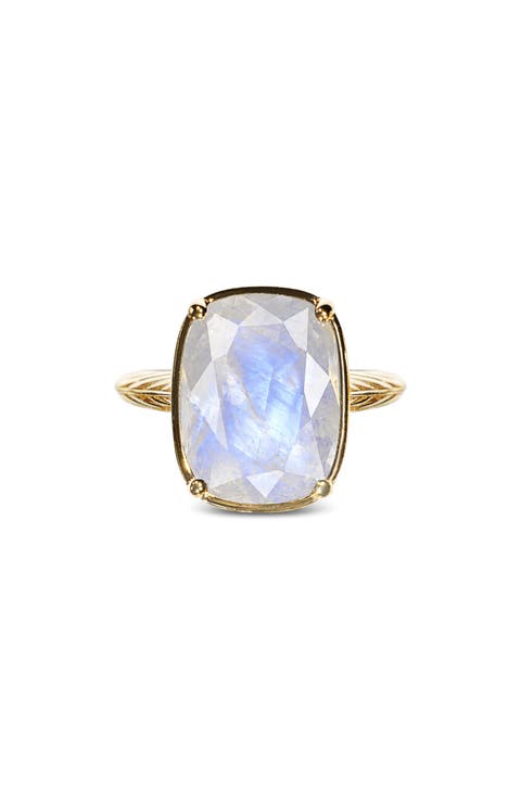 Sterling Silver Elongated Cushion Stone Ring