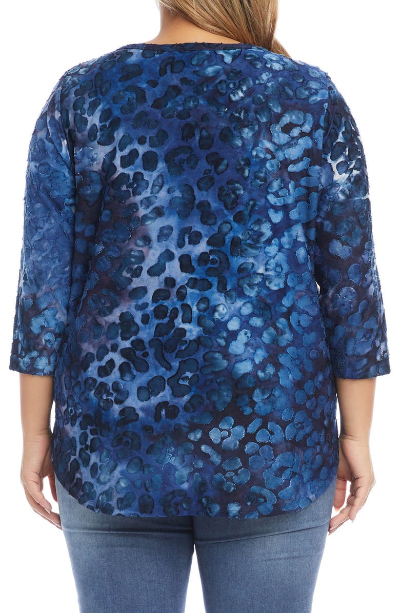 Karen Kane Tie Dye Shirttail Jacquard Knit Top, Alternate, color, 