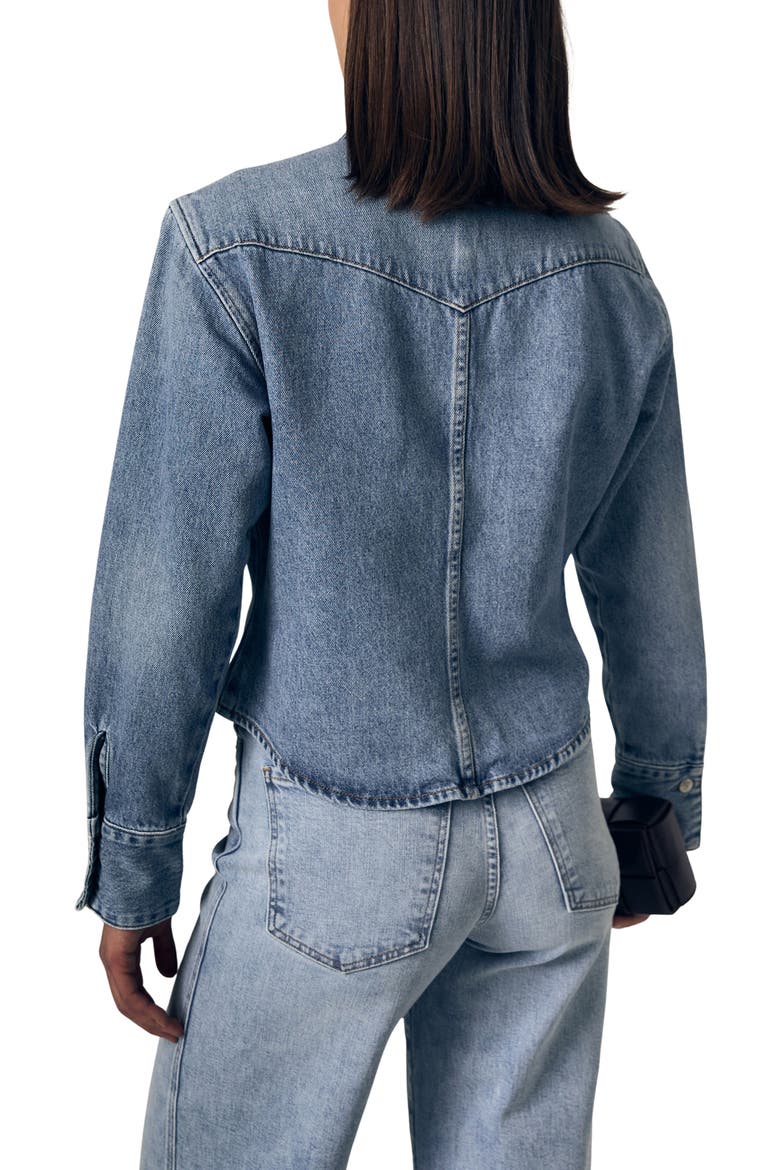 Martha Western Denim Button-Up Shirt, Alternate, color, ETERNAL LOVE