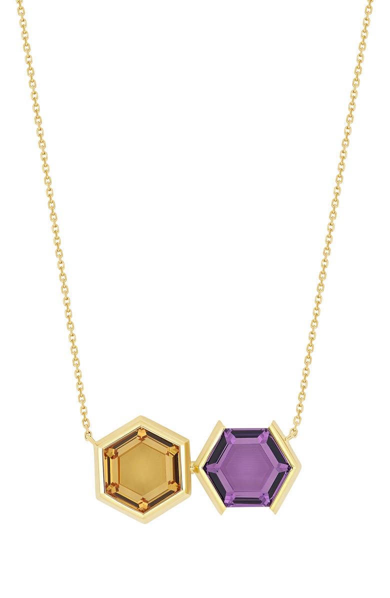 Bony Levy 14K Gold Amethyst Pendant Necklace, Main, color, 14K Yellow Gold