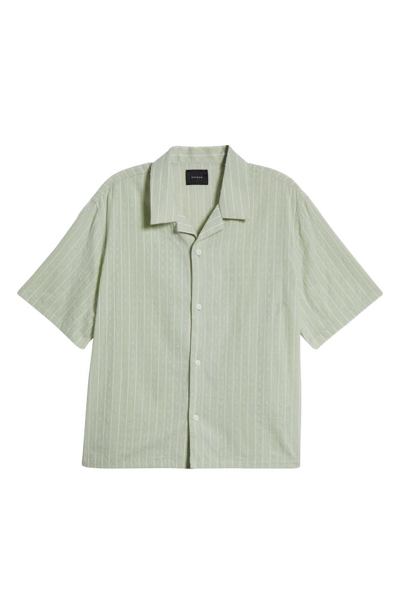 PacSun Oversize Pointelle Camp Shirt, Alternate, color, Green