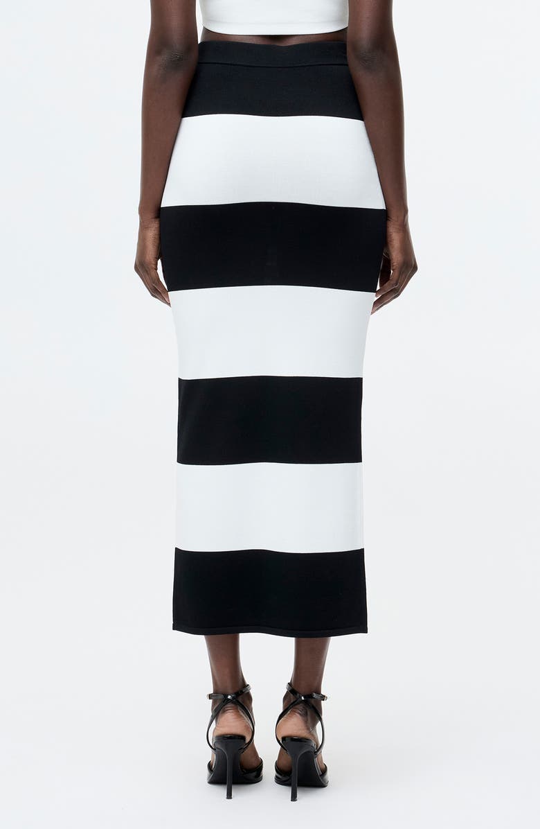 French Connection Stripe Knit Skirt, Alternate, color, Black/ Summer White