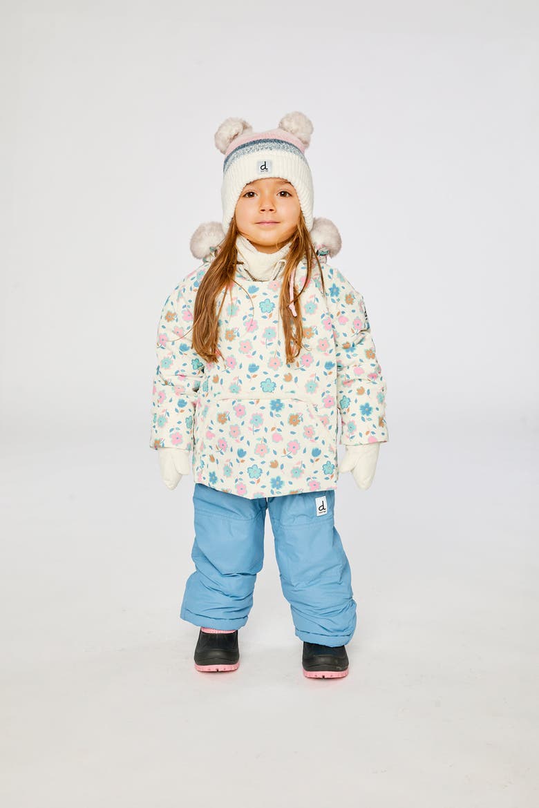 Floral Two Piece Coat Pants & Neckwarmer Snowsuit, Alternate, color, White with Floral Print