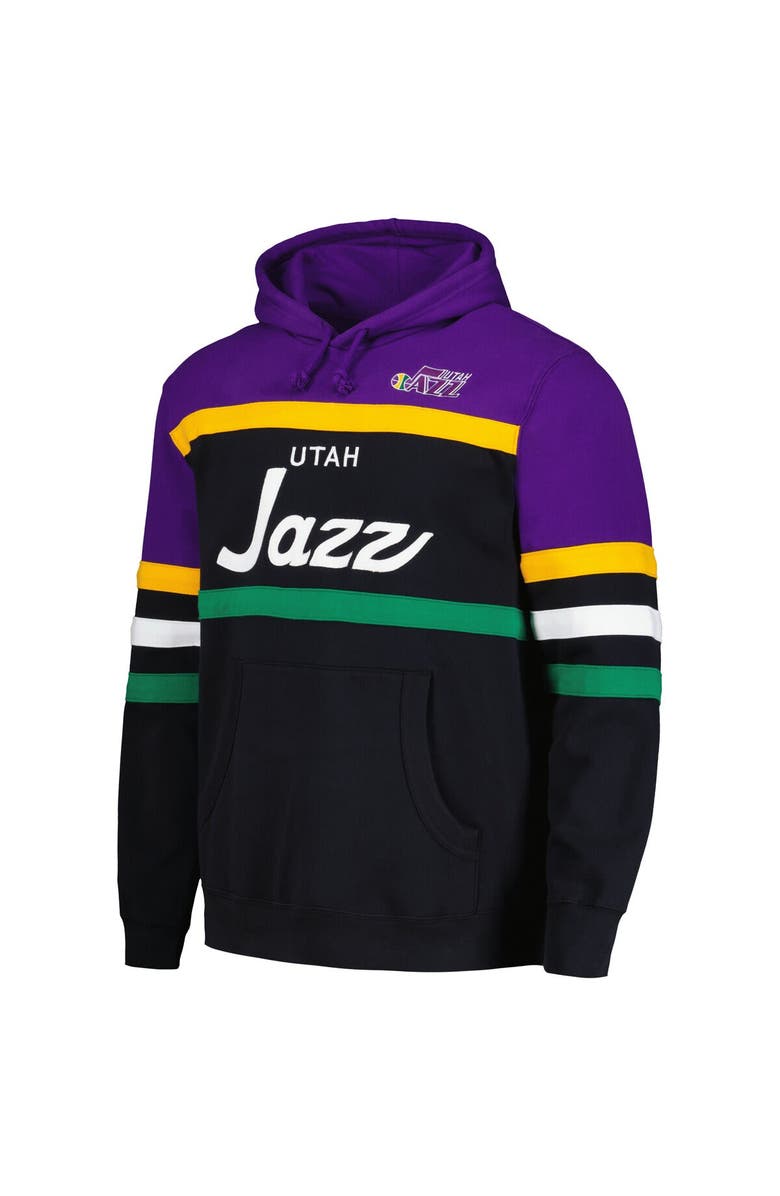 Mitchell & Ness Men's Mitchell & Ness Black/Purple Utah Jazz Head Coach Pullover Hoodie, Alternate, color, Black