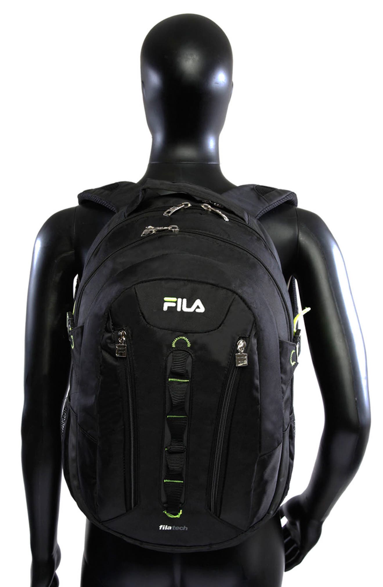 FILA Vertex Backpack, Alternate, color, Black/ Neon