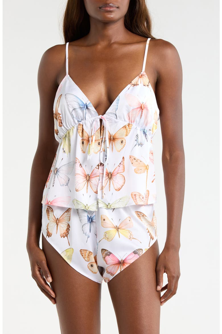 Print Camisole & Shorts Set, Main, color, PASTEL WINGS