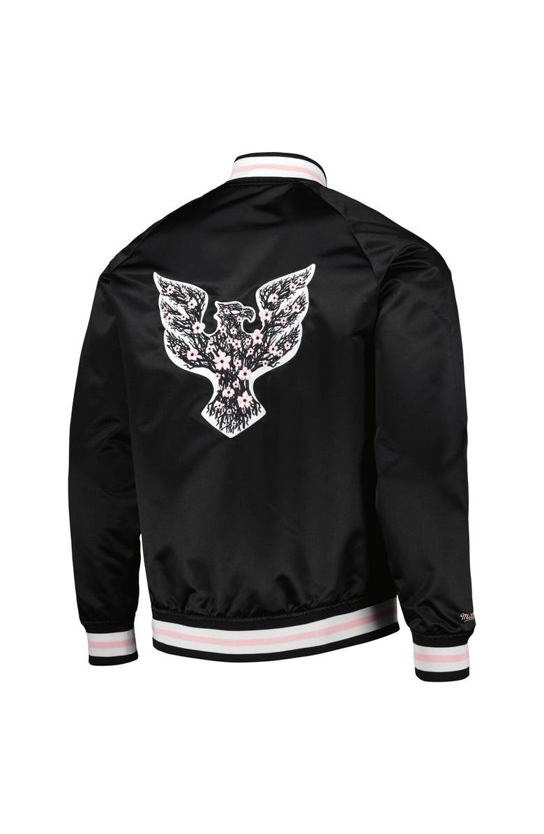 Mitchell & Ness Men's Mitchell & Ness Black D.C. United Cherry Blossom Satin Full-Snap Jacket, Alternate, color, 
