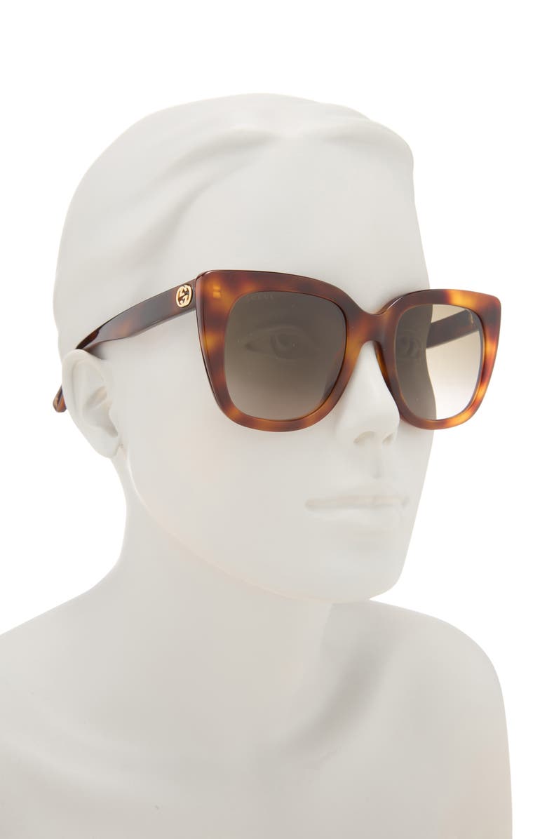 Gucci 51mm Cat Eye Sunglasses, Alternate, color, Havana Havana Brown