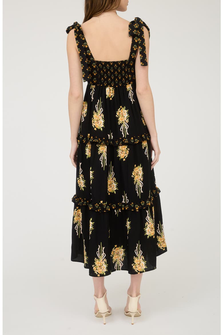Floral Bow Strap Maxi Dress, Alternate, color, BLACK MULTI