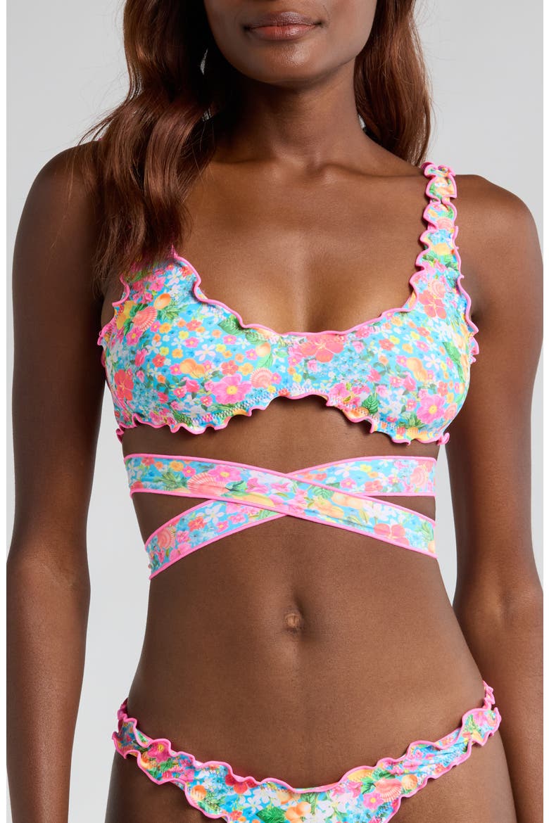 Lettuce Trim Bikini Top, Main, color, MERMAID GARDEN