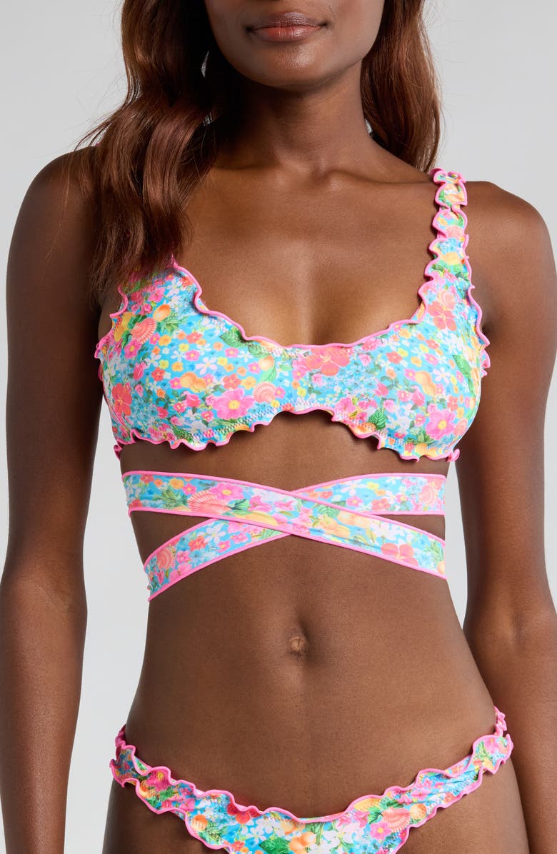 Kulani Kinis Lettuce Trim Bikini Top, Main, color,