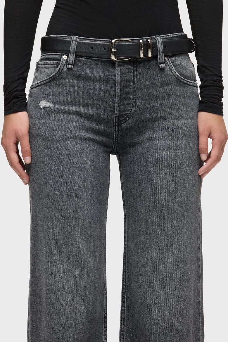 Rosie Wide Leg Ankle Raw Hem, Alternate, color, ASPHALT