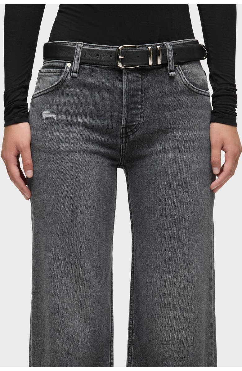 Hudson Jeans Rosie Wide Leg Ankle Raw Hem, Alternate, color, Asphalt