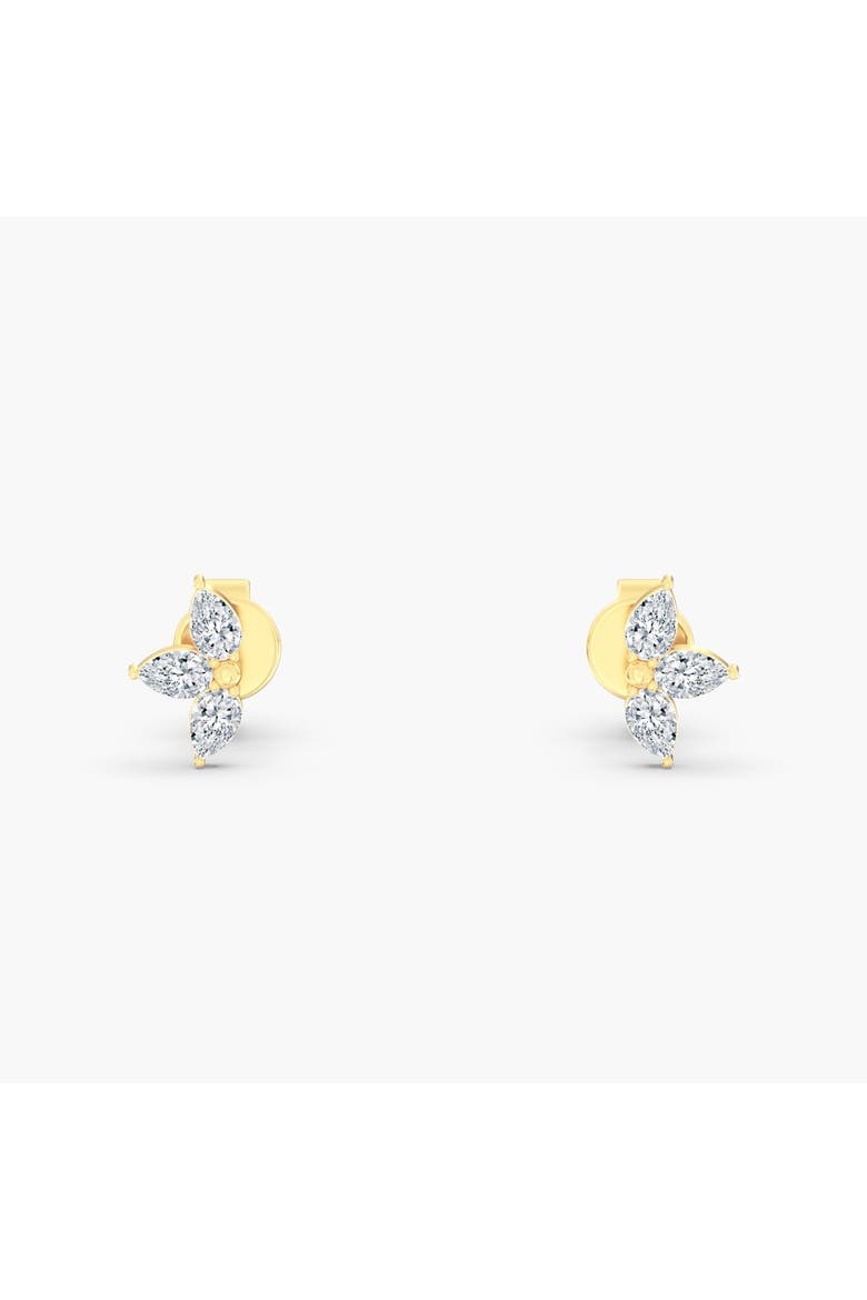 Petite Pear Fan Lab Diamond Studs in 14K Gold, Main, color, Yellow Gold