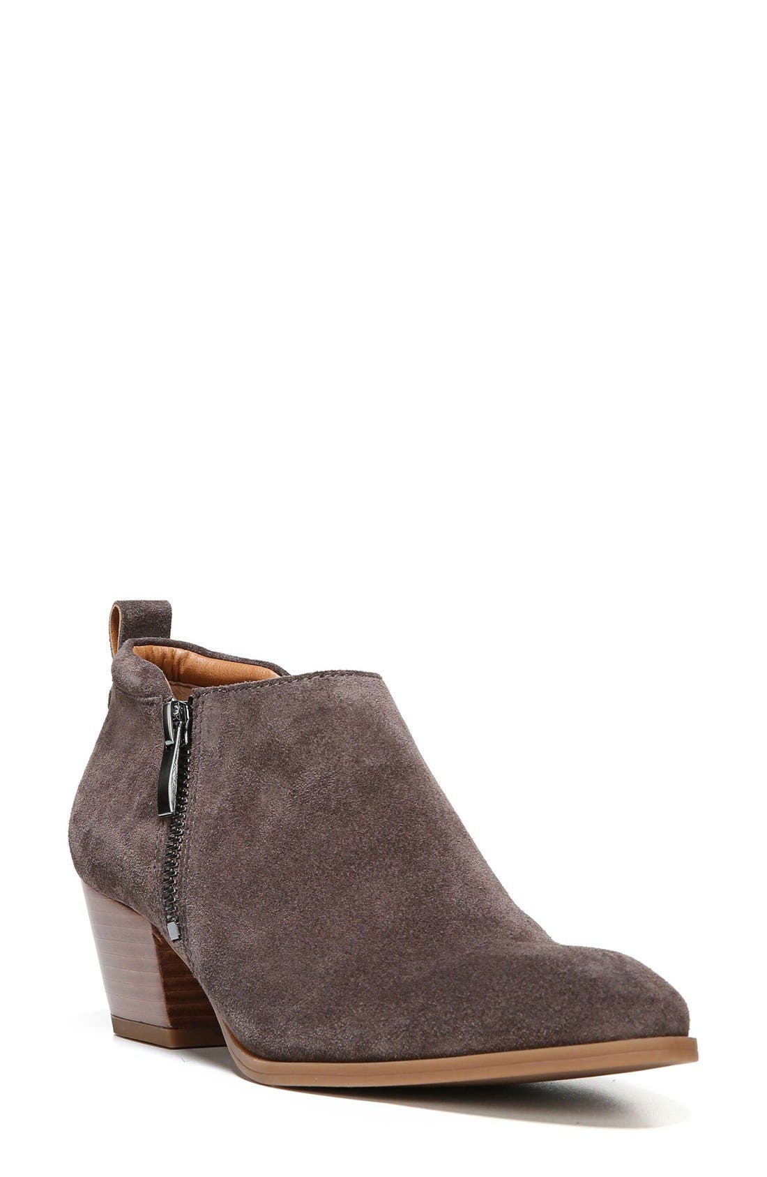 'Granite' Block Heel Bootie, Main, color, DARK GRAPHITE SUEDE