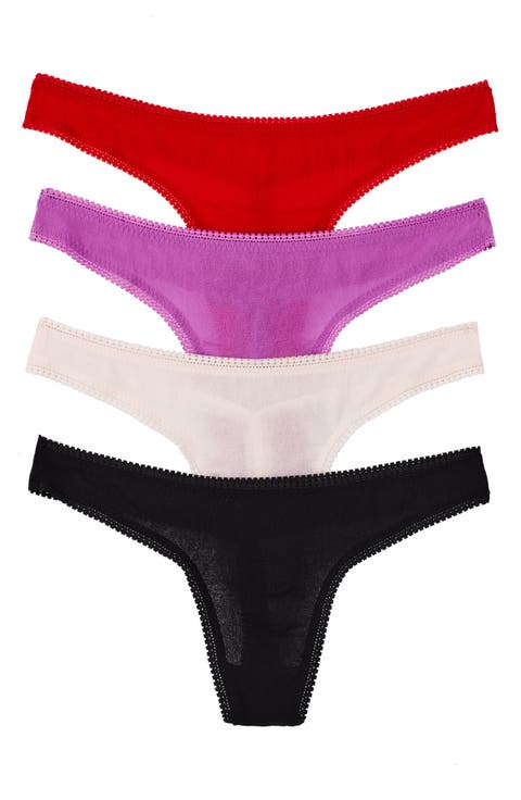 4-Pack Hip-G Mesh Thongs