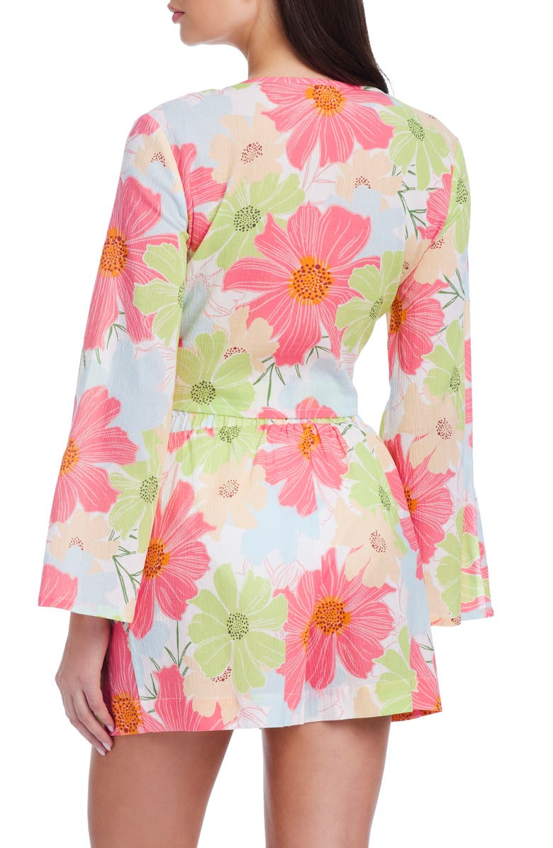 Sanctuary Floral Crinkle Crop Tie Front Top, Alternate, color,