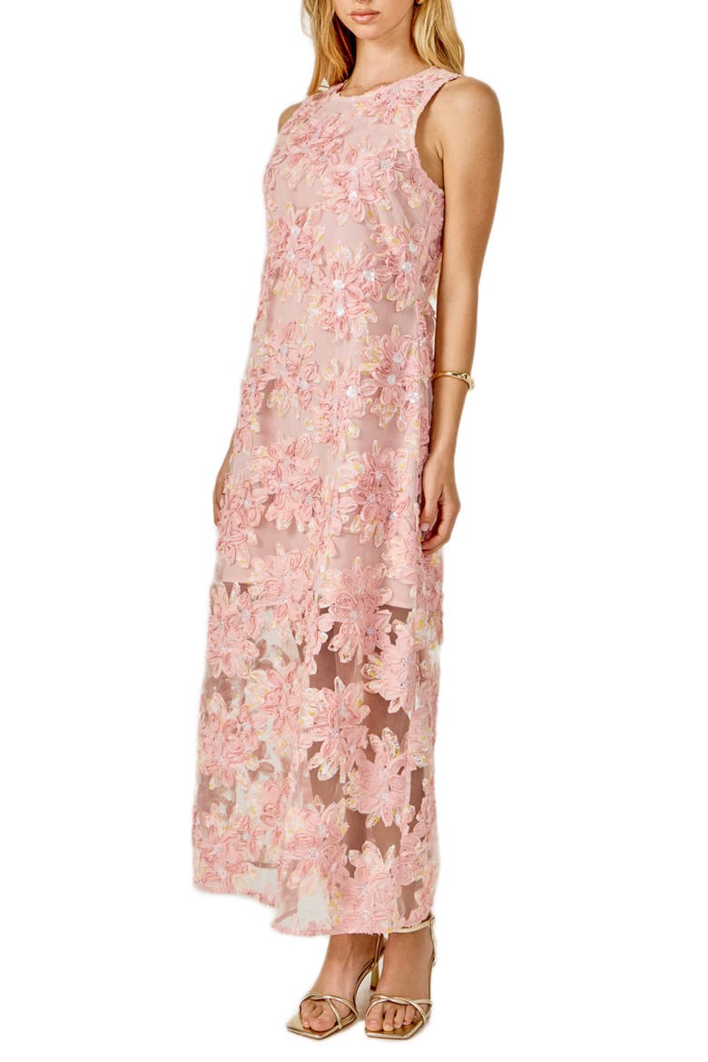 Texture Sleeveless Maxi Dress, Alternate, color, PINK